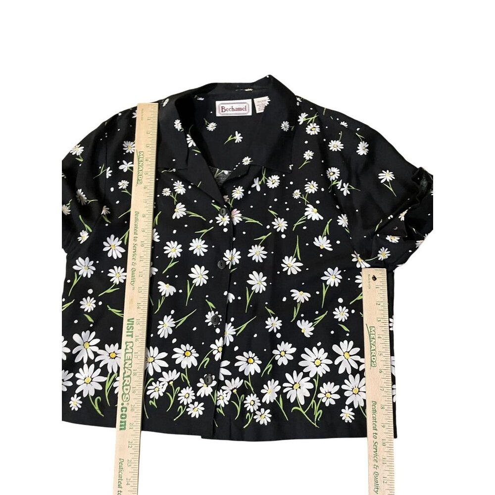 Vintage Bechamel Daisy Blouse Womens L Used Daisy Summer Spring - Picture 8 of 10